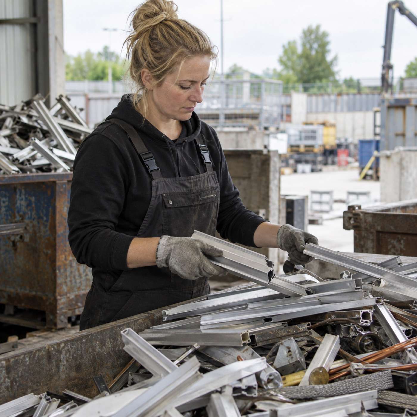 Sortierung von Aluminiumprofilen beim Alu-Ankauf in Hannover.