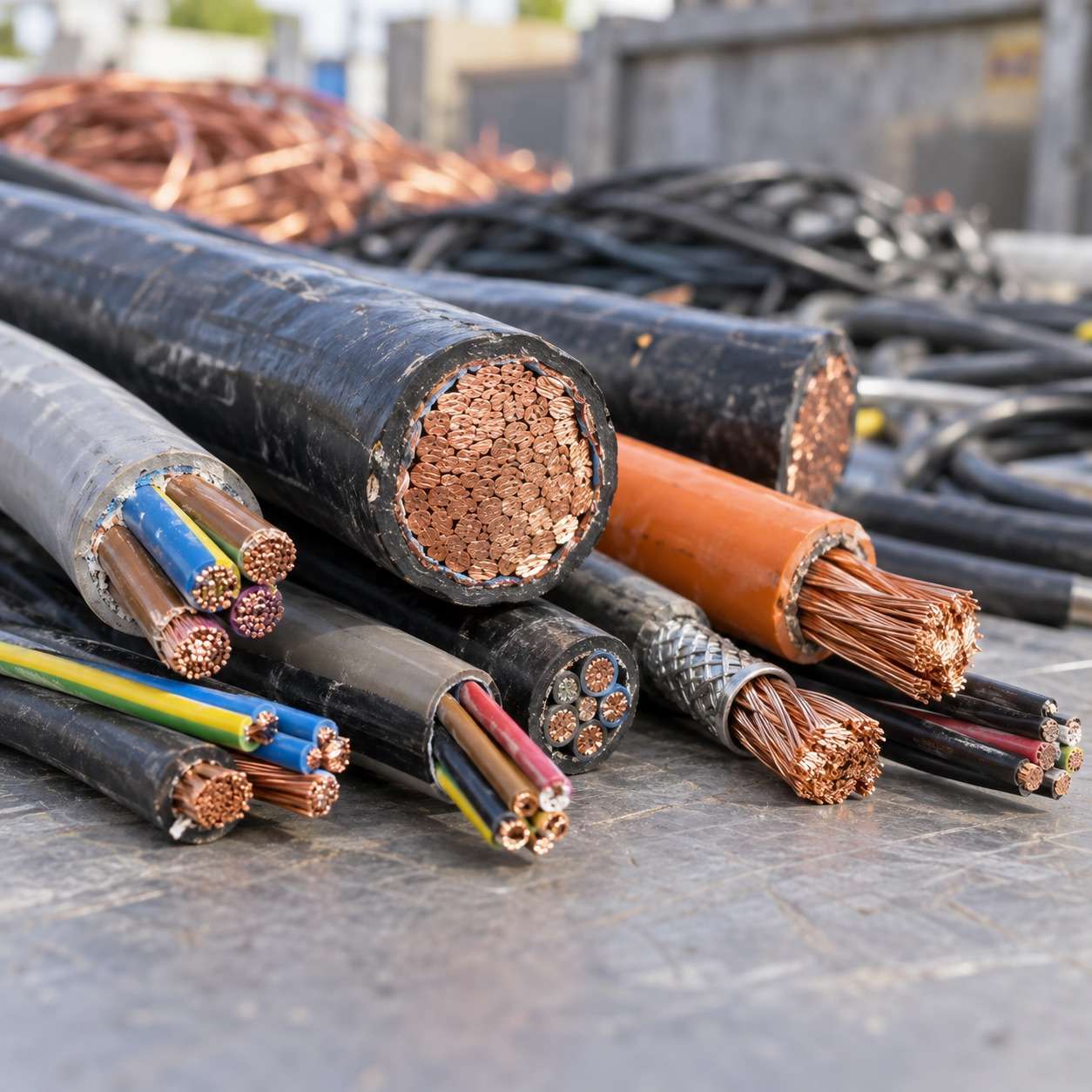Kabel-Ankauf Hannover: Kupferhaltige Kabelquerschnitte.